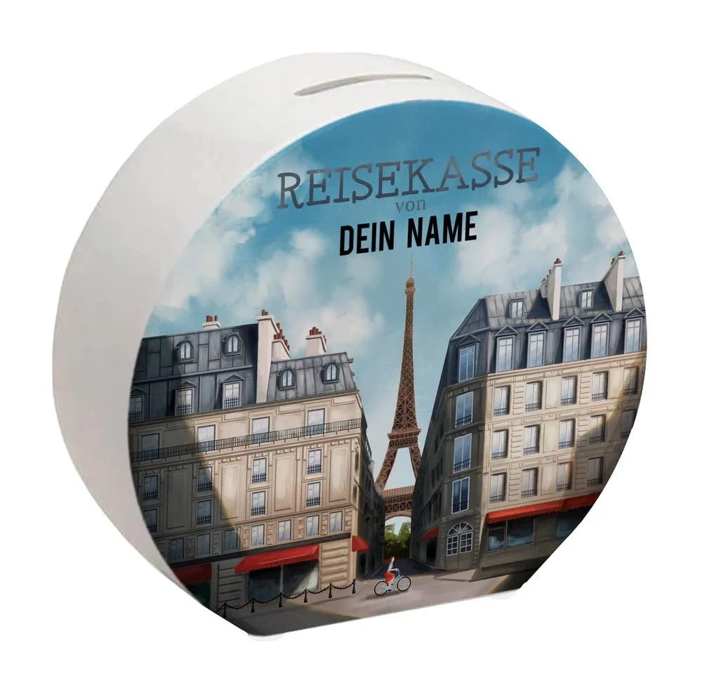 Скарбничка Travel Fund Ейфелева вежа персоналізована з ім'ям, фото №1