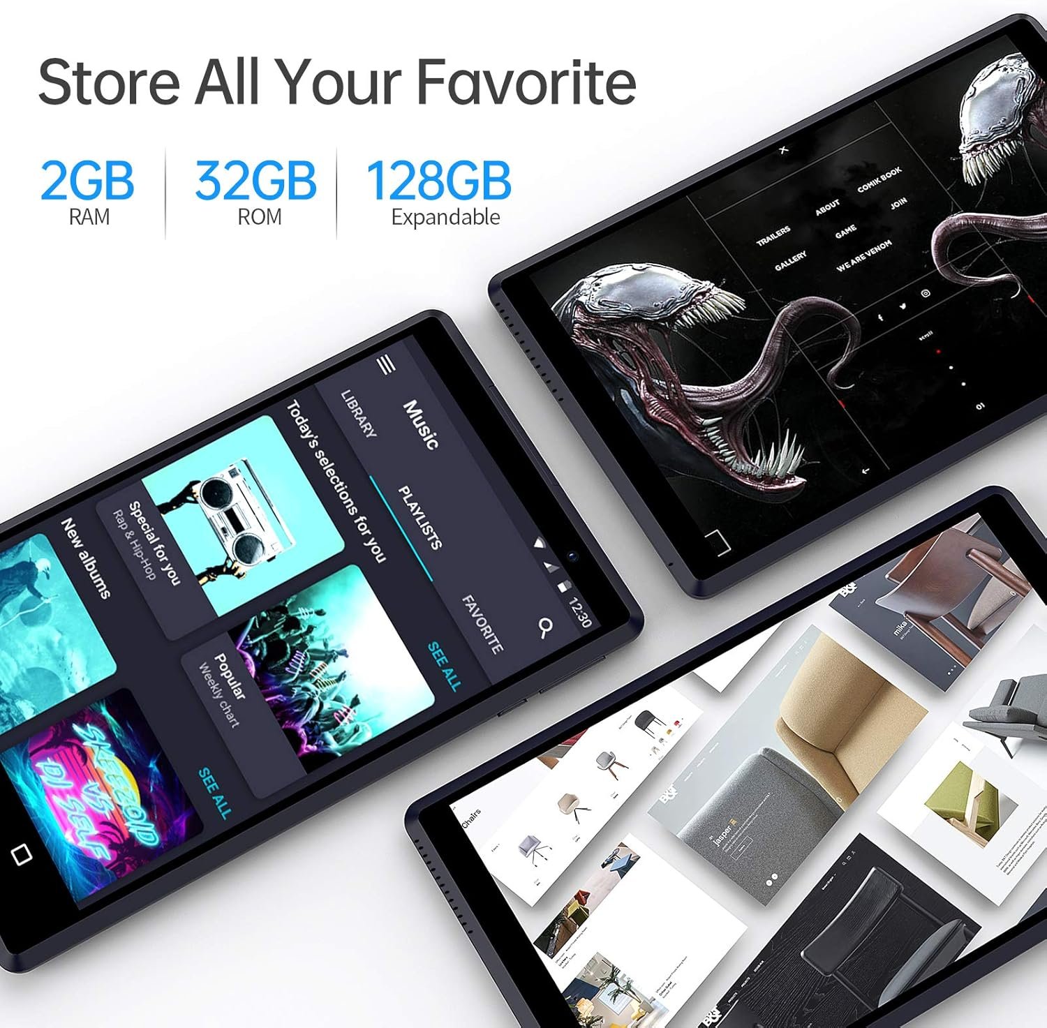 Планшет 8" Pritom ‎L8 2+2/64Gb 4 ядра Android 13 4000 mAh Черный, фото №2