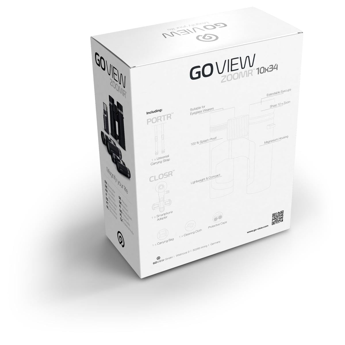 Бінокль GoView ZOOMR 10x34 Компактний Портативний Phantom Black, фото №6