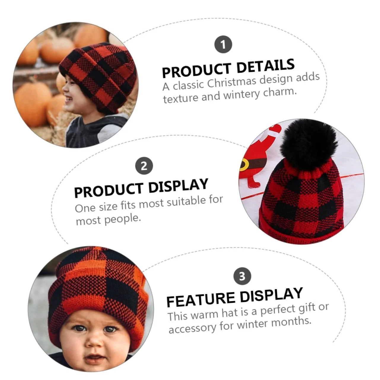 Комплект шапок (3 шт.) Дитяча зимова, фото №4