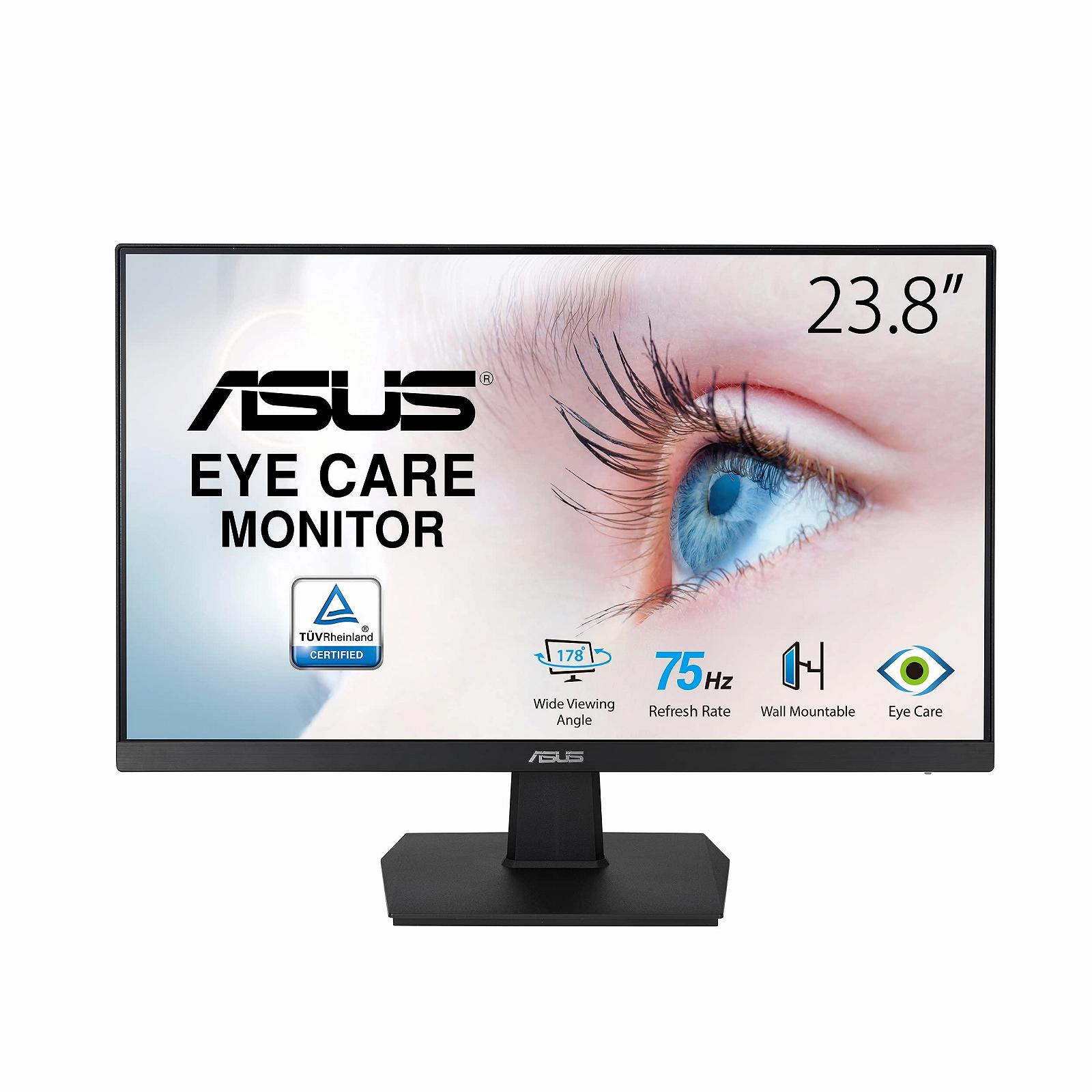Монітор ASUS Eye Care VA247HE 24 дюйми Full HD Безрамковий Без мерехтіння Синій фільтр FreeSync, фото №1