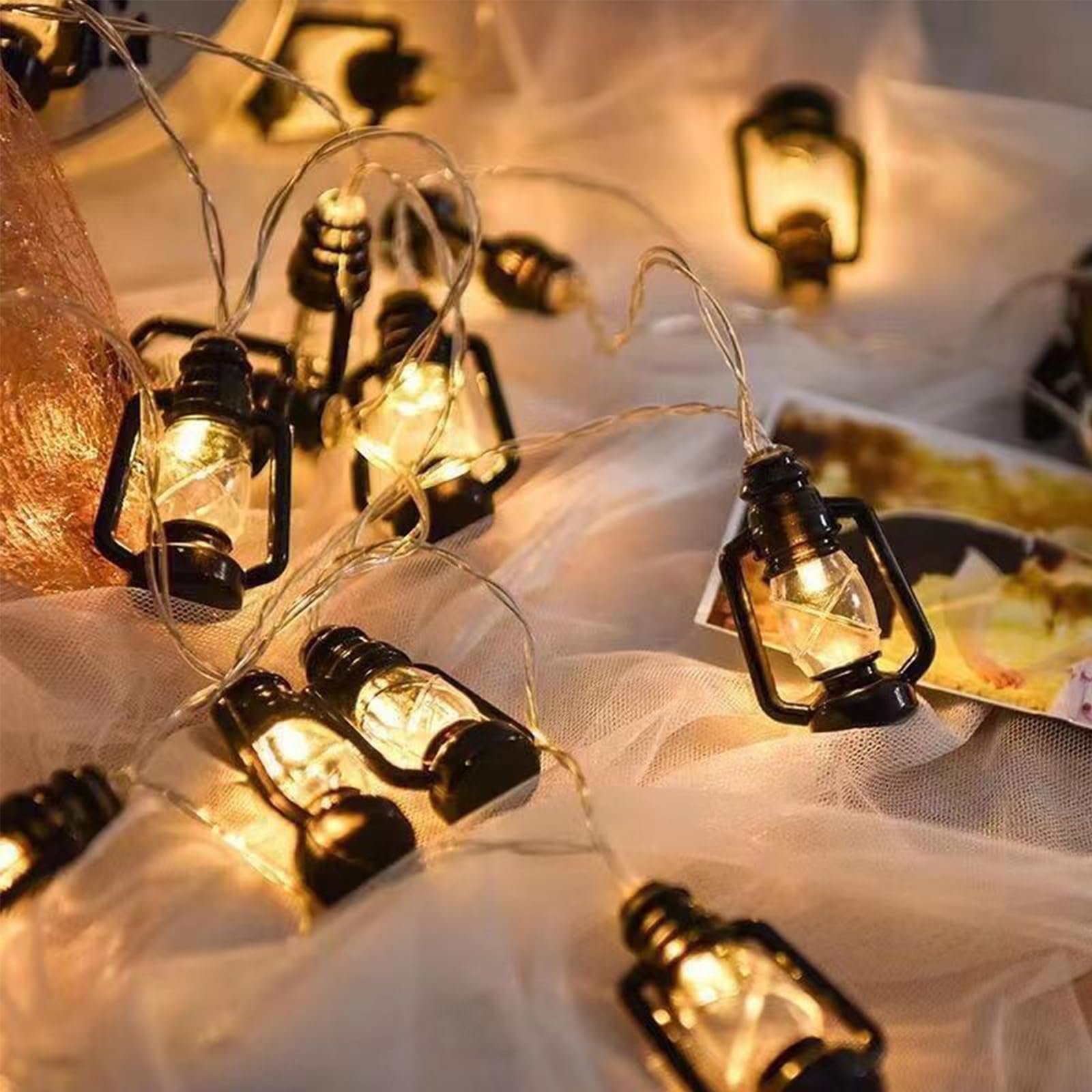 Гирлянда ENLACE Ретро Фонарь 1.5 м 10 LED Винтажные Керосиновые Лампы, фото №4