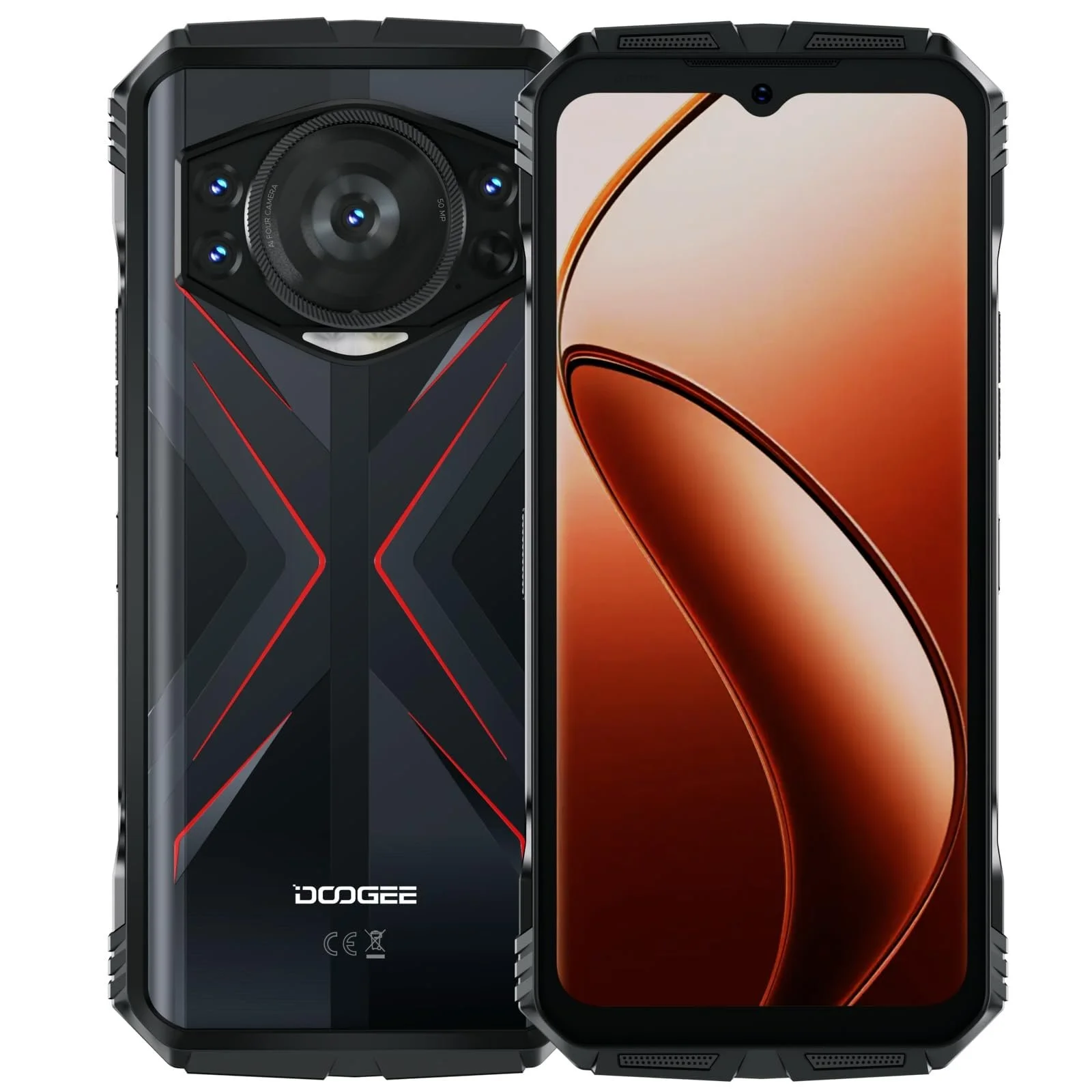 Смартфон DOOGEE S 118 20GB RAM + 512GB ROM 10800mAh 6.58 дюймів FHD+ 120Hz 50MP Android 14 Octa Core 4G Dual SIM GPS NFC Fingerprint Червоний, фото №1