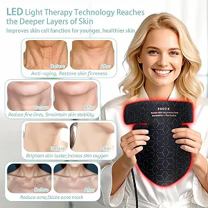 LED Маска для шиї Світлова терапія Червоне світло Силіконова маска Інфрачервона synthetic.ua - Фото 1