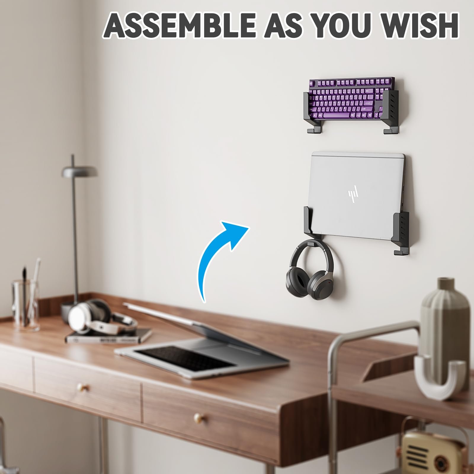 Настенное крепление sciUU Универсальное для ноутбуков/роутеров/ТВ приставок/сетевых коммутаторов/модемов - Совместимо с MacBook/Notebook/ASUS/Lenovo/HP/Dell - Настенная полка для устройств толщиной < 4 см, фото №4 Настенное крепление sciUU Универсальное для ноутбуков/роутеров/ТВ приставок/сетевых коммутаторов/модемов - Совместимо с MacBook/Notebook/ASUS/Lenovo/HP/Dell - Настенная полка для устройств толщиной < 4 см, фото №4