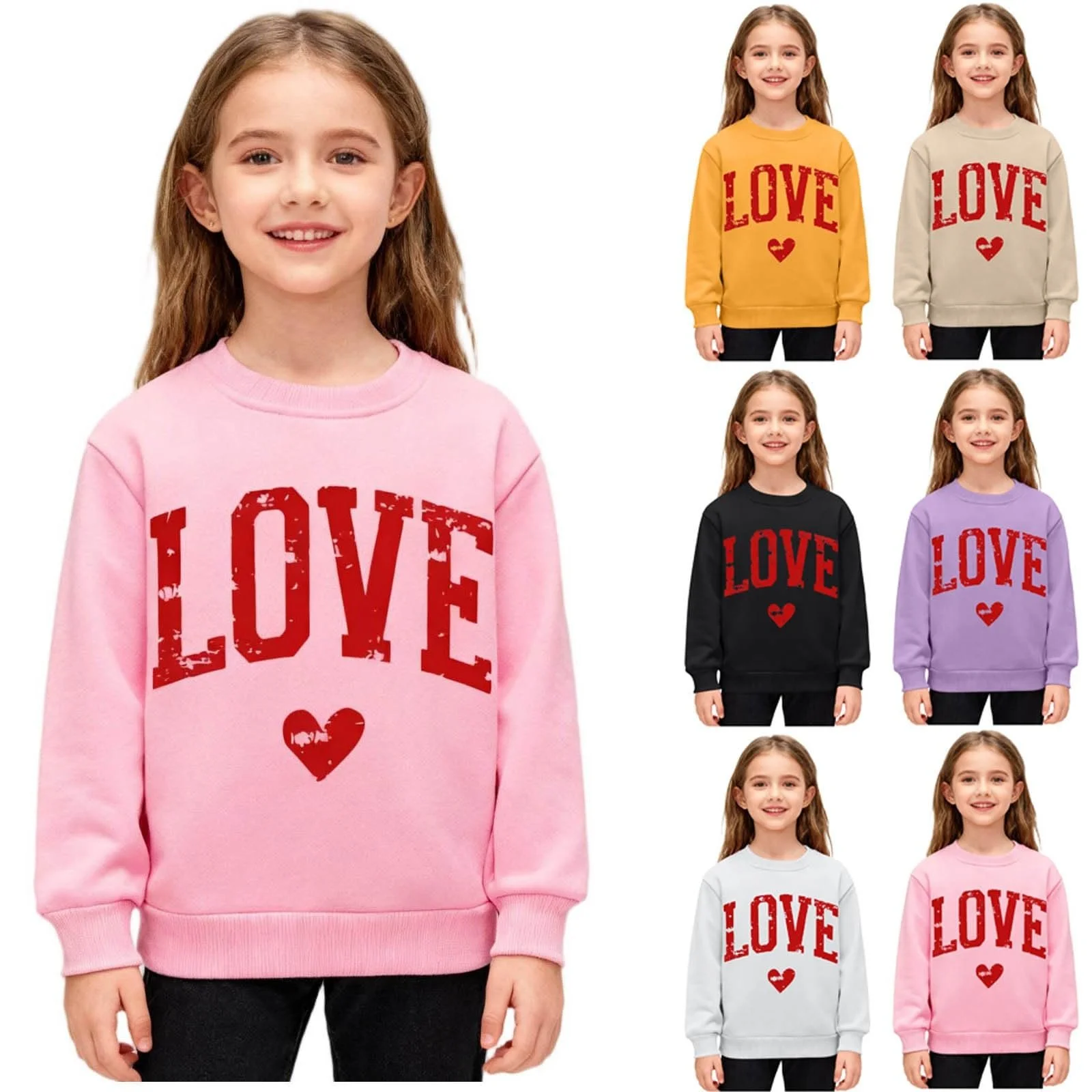 NZYIHAO Унісекс Дитячий світшот до Дня Святого Валентина, фото №2 NZYIHAO Унісекс Дитячий світшот до Дня Святого Валентина, фото №2