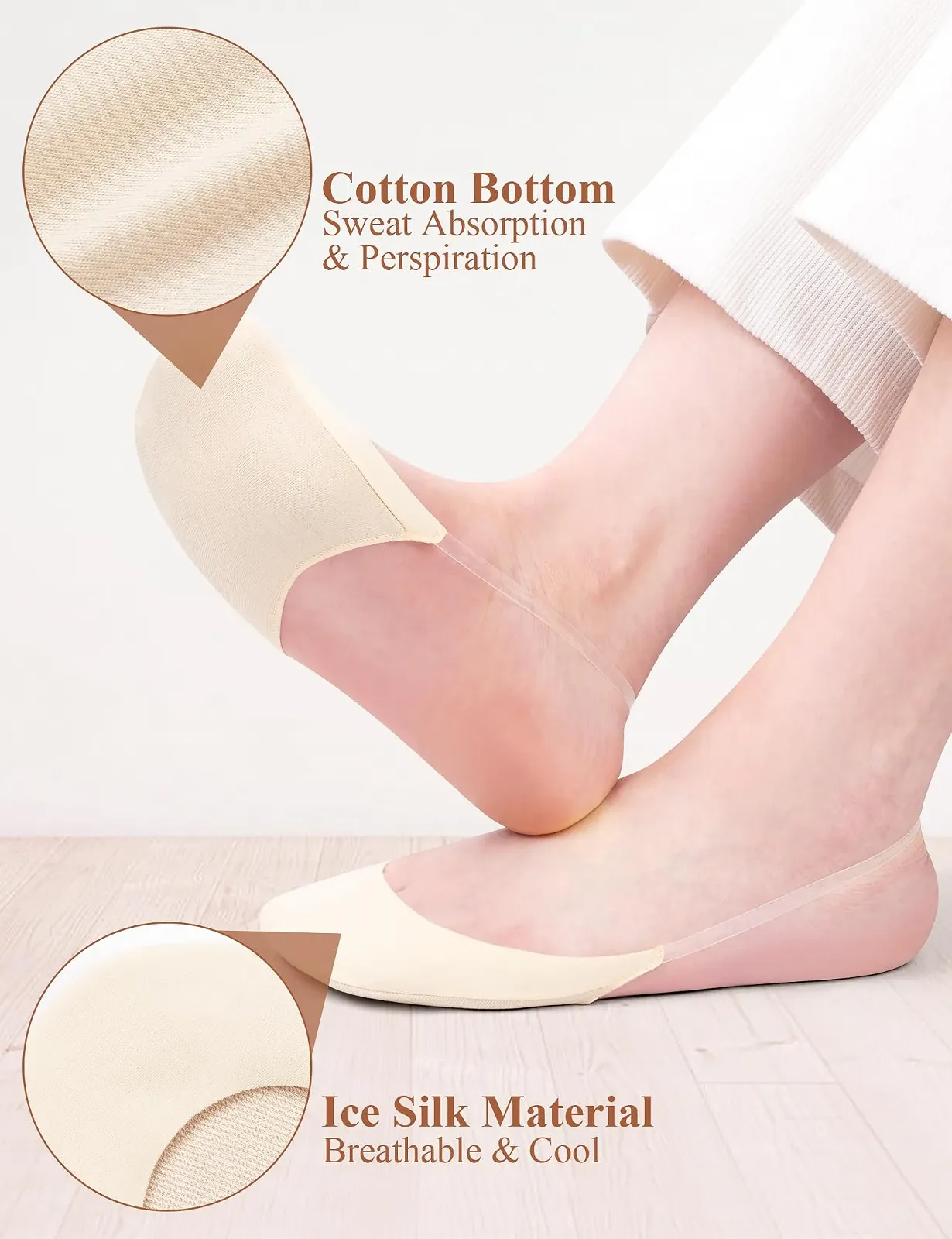 Шкарпетки-слідки Becellen для жінок, 4 пари, фото №3