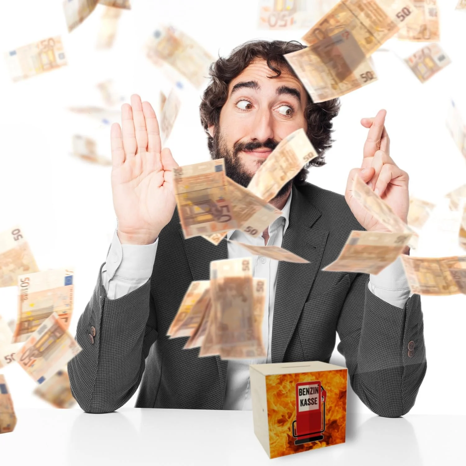 Скарбничка Бензоколонка Дерев'яна з принтом полум'я, фото №7