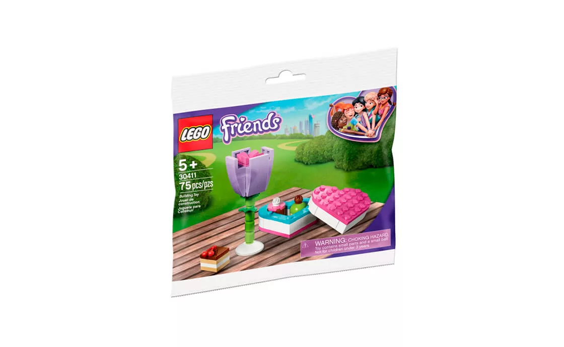 Конструктор LEGO Коробка конфет и цветы полибег 75 деталей 30411, фото №1