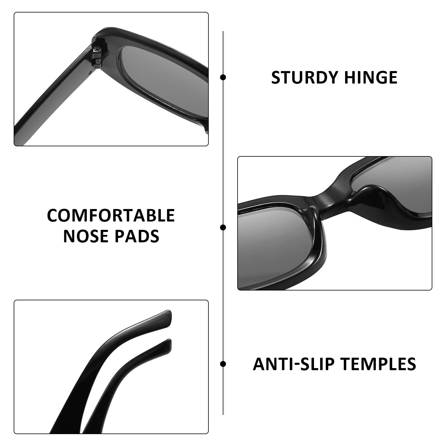 Очки NYGGTYK Ретро 90-х Маленькая оправа Черный, Красный, 10 шт, фото №3