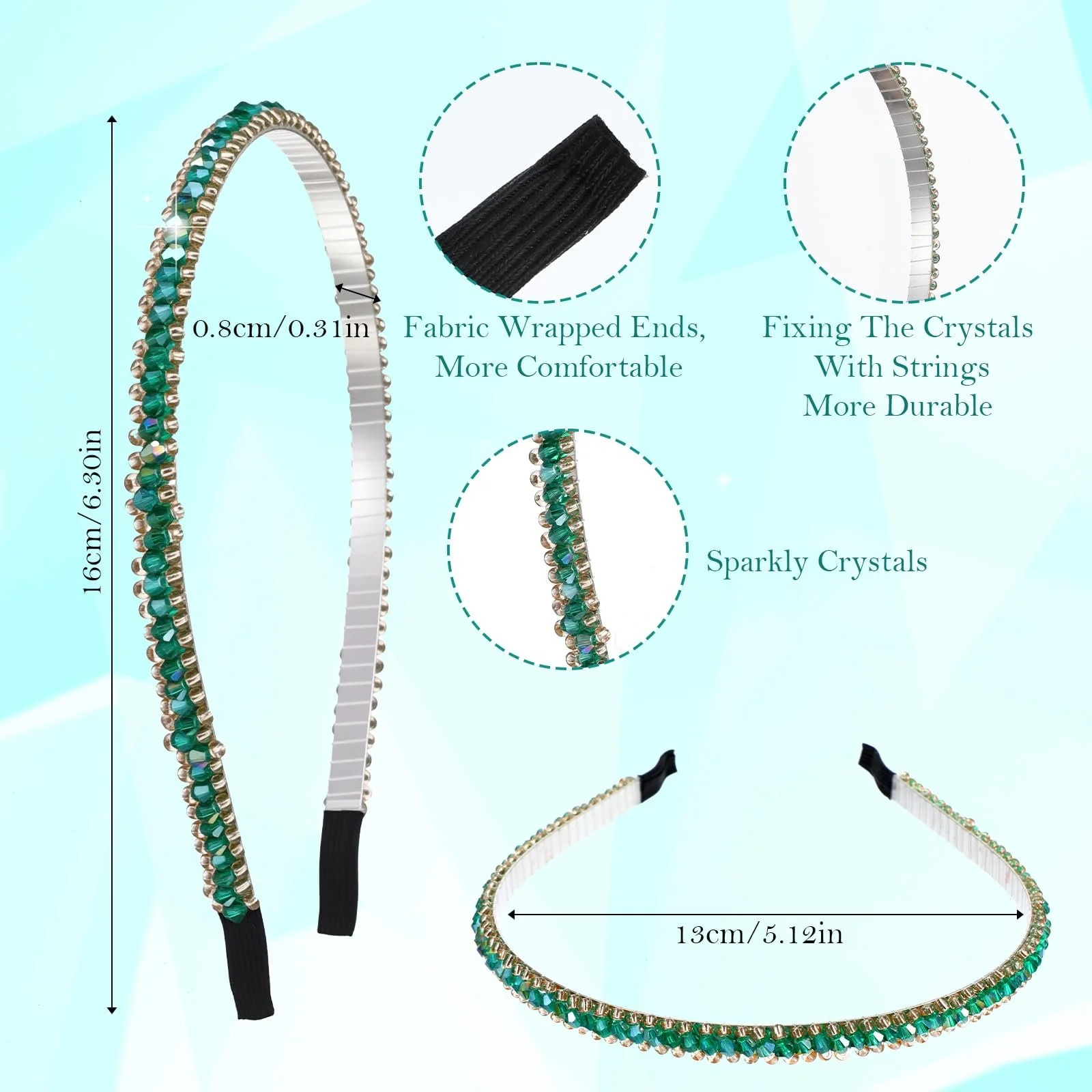 Набір з 4 жіночих обручів для волосся, фото №2