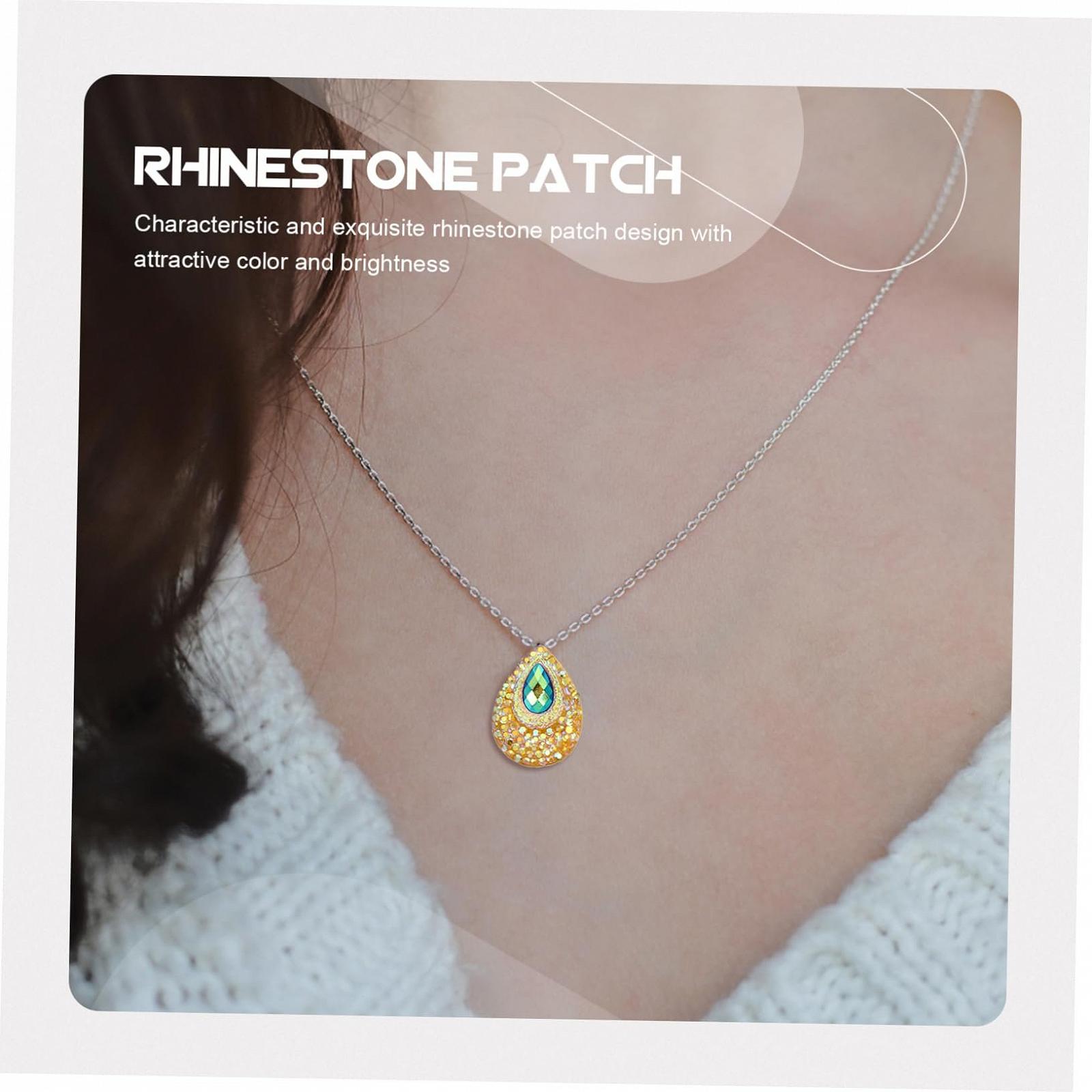 Стрази Крапля Tofficu Плоскі Смола 100 шт Жовтий, Блакитний, фото №6