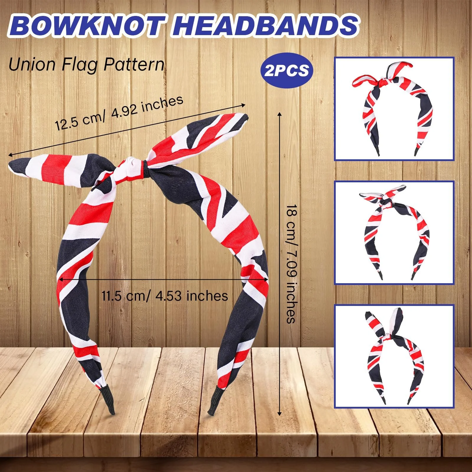 Набір обручів для голови з бантом, фото №2