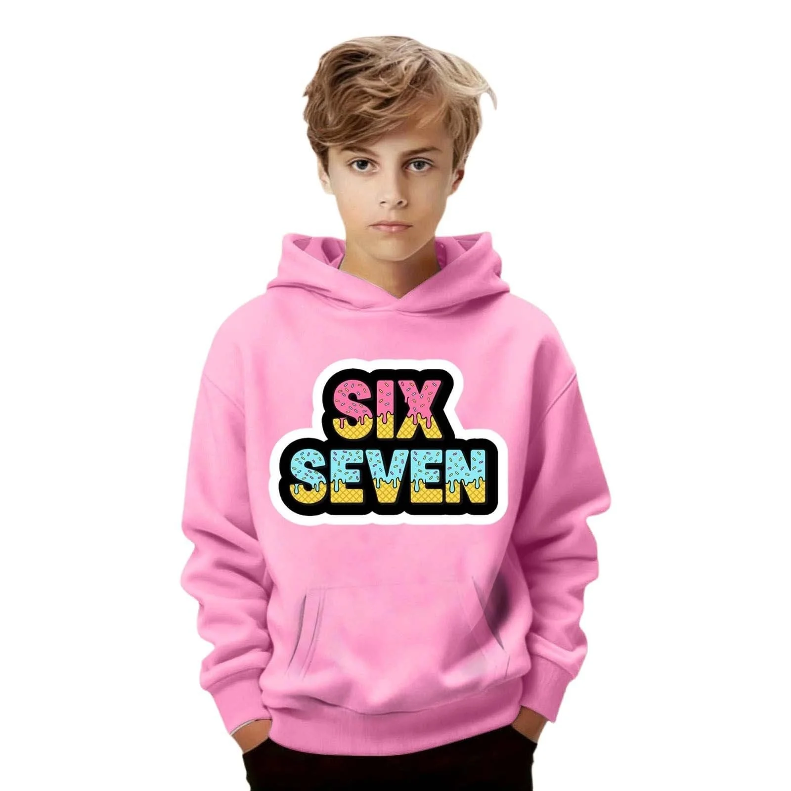 Детская толстовка с капюшоном для девочек, Флисовая теплая дышащая толстовка с милыми принтами для удобной повседневной одежды, Модная повседневная куртка, Лонгслив, фото №1