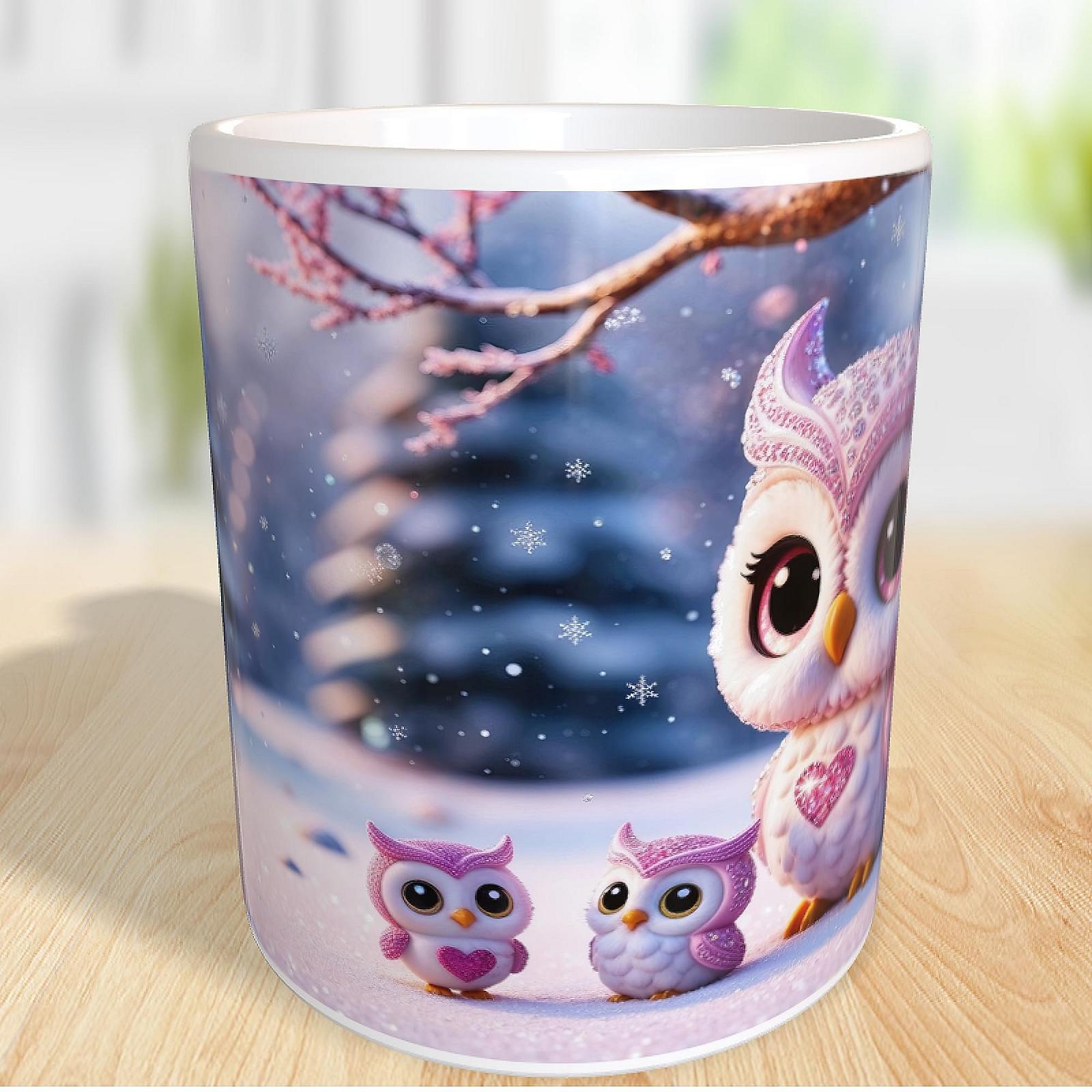 Кухоль 330 мл Чашка Сова Чібі Алмазна Вишивка, фото №3