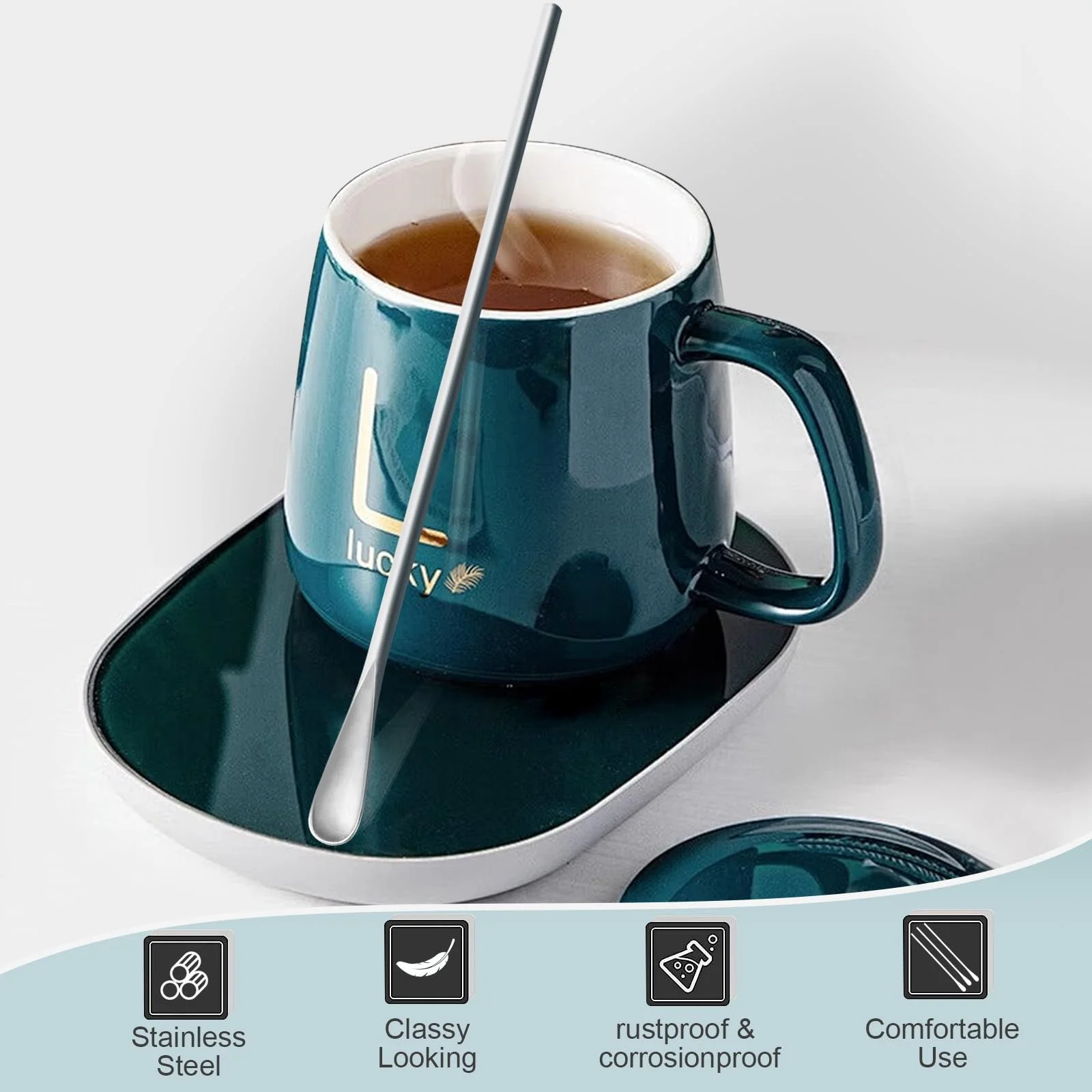 Ложка для розмішування Latte металева з довгою ручкою 3 шт, нержавіюча сталь 304, фото №5 Ложка для розмішування Latte металева з довгою ручкою 3 шт, нержавіюча сталь 304, фото №5