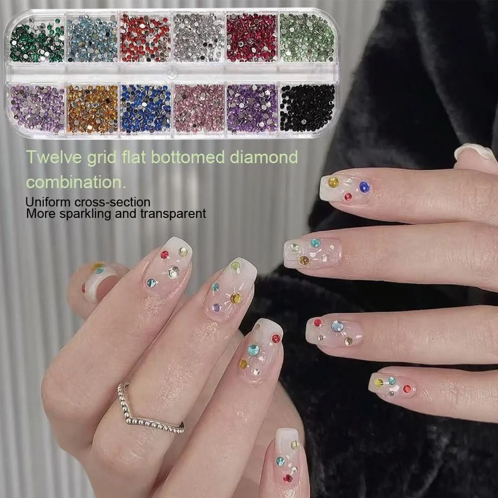 Набір страз для нігтів 2 мм, 1500 шт, різнокольорові, фото №7