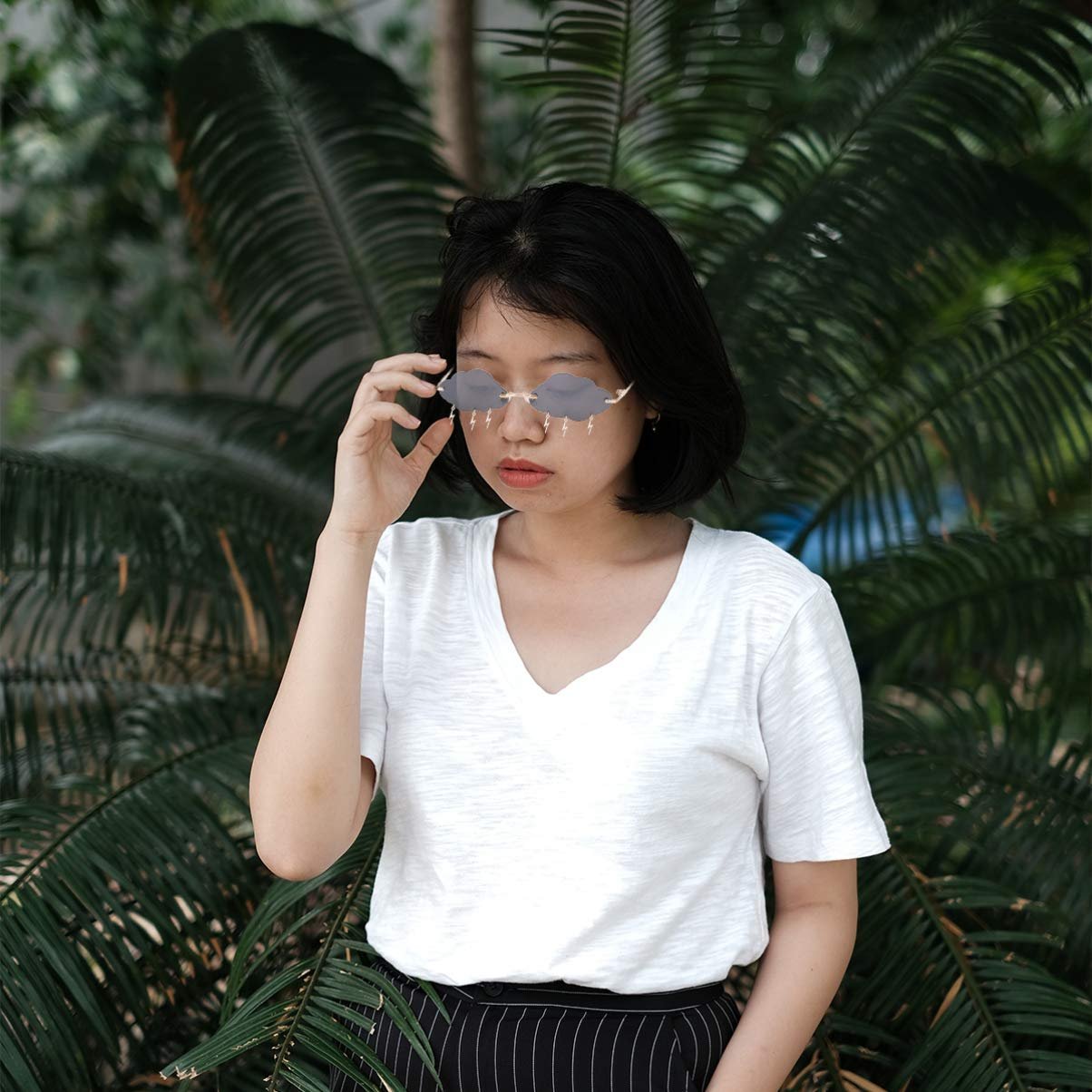 Сонцезахисні окуляри без оправи Amosfun, хмарки, захист від УФ-випромінювання, Авіатор, фото №5