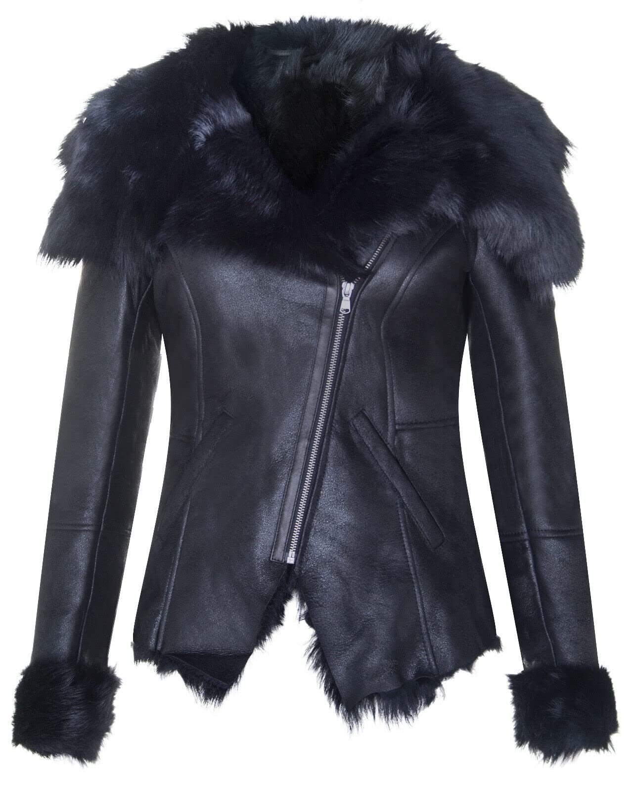 Кожаная куртка Infinity Leather Lambskin Motorcycle Sheepskin Aviator Leather Merino для женщин, фото №6