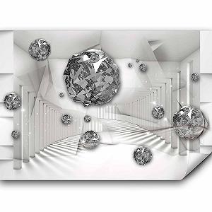 Фотообои murando Abstract Diamond 350 x 256 см 3D эффект флизелиновые XXL Серебристые - Фото 1