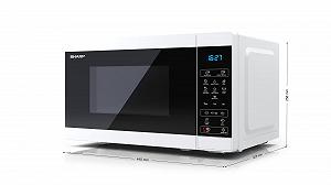 Мікрохвильова піч Sharp YC-MS02E-W з грилем 20 л 800 Вт Біла synthetic.ua - Фото 1