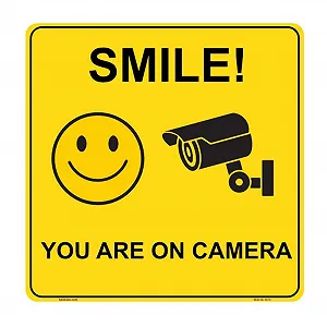 Наклейки Smile You are On Camera вінілові самоклеючі 15 x 15 см 4 шт synthetic.ua - Фото 1