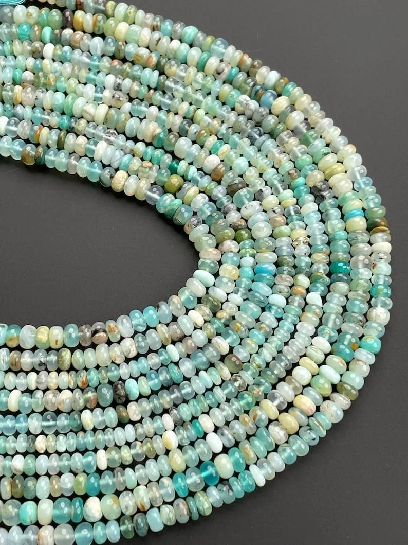 Бусины из натурального перуанского опала Rondella, ограненные, 4 мм, нить длиной 33 см, камни для изготовления ювелирных изделий для ожерелья, браслета, фото №4