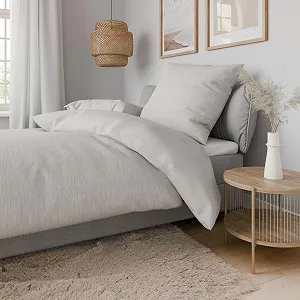 Постільна білизна Carpe Sonno® Cotton 135 x 200 см Renforce однотонна для алергіків світло-сірий меланж synthetic.ua - Фото 1