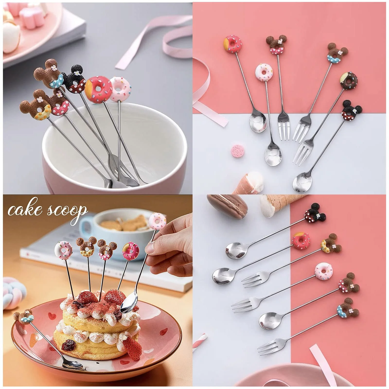 Набір з 6 кавових ложок з нержавіючої сталі, милі мультяшні маленькі, фото №5 Набір з 6 кавових ложок з нержавіючої сталі, милі мультяшні маленькі, фото №5