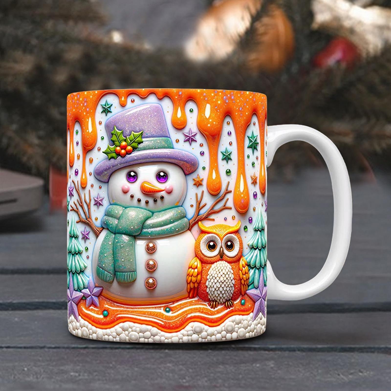 Рождественская чашка 3D дизайн 350 мл, фото №3