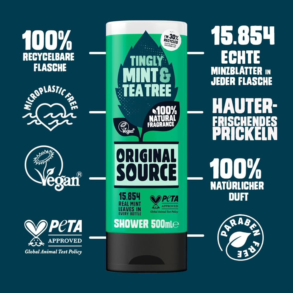 Гель для душа Original Source Мята и чайное дерево Освежающий 6 х 500 мл, фото №5