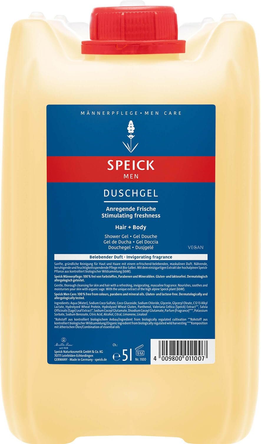 Гель для душу Speick Men 2-в-1 освіжаючий веганський 5 л, фото №1