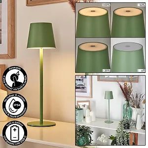 Настільна лампа HOFSTEIN Allen LED 2,5 Вт 320 Люмен 3000 Кельвін акумуляторна зелено-біла IP54 synthetic.ua - Фото 1