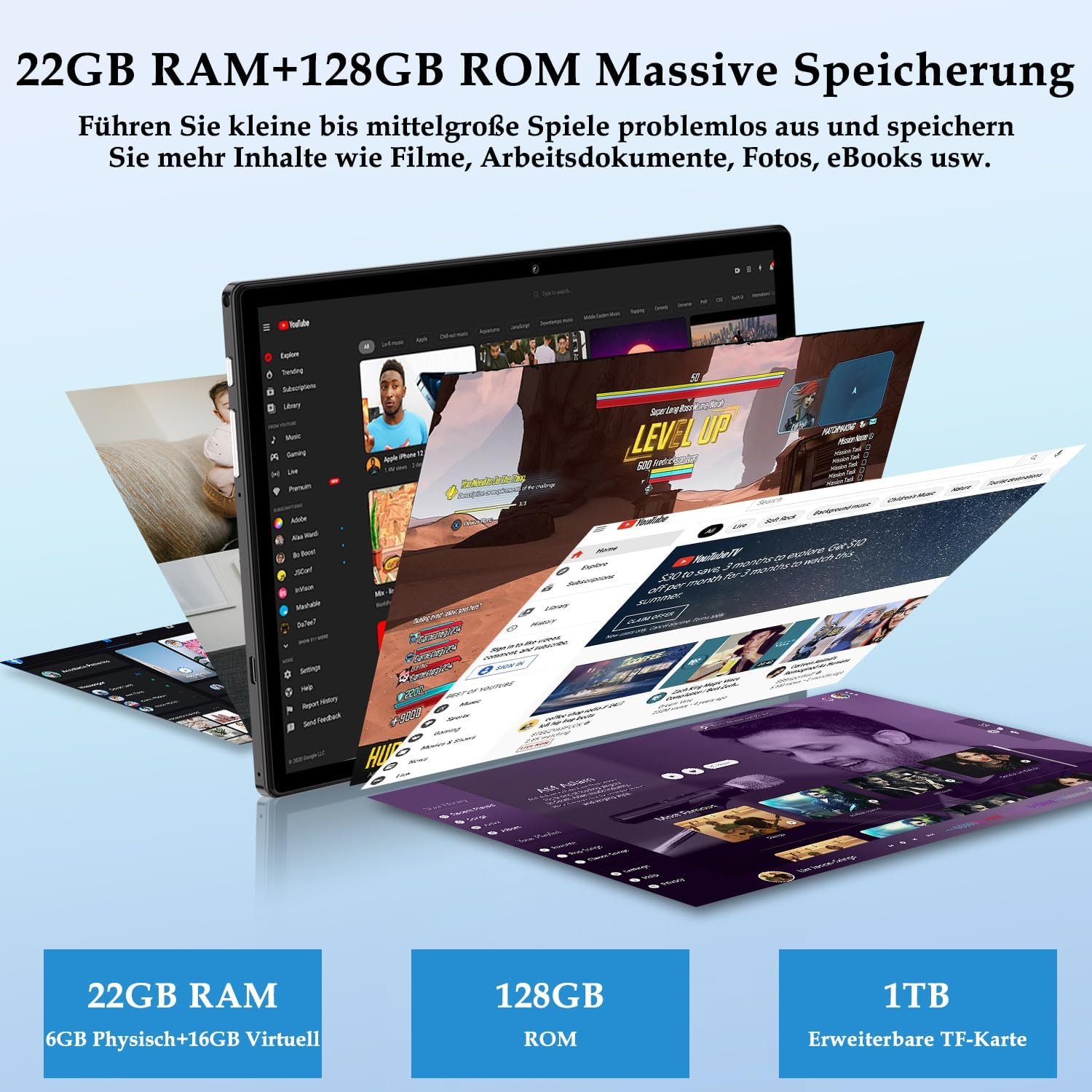 Планшет 10" ZLOVO Z168 6+16/128Gb 8 ядер Android 14 8000 mAh Черный, фото №6