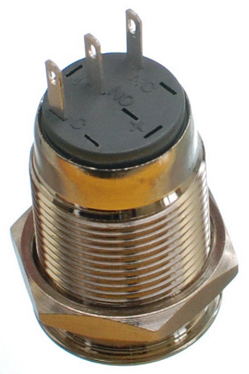 Кнопка антивандальна VJ Parts d18mm стрижка 16mm h27mm 3 контакту, фото №2