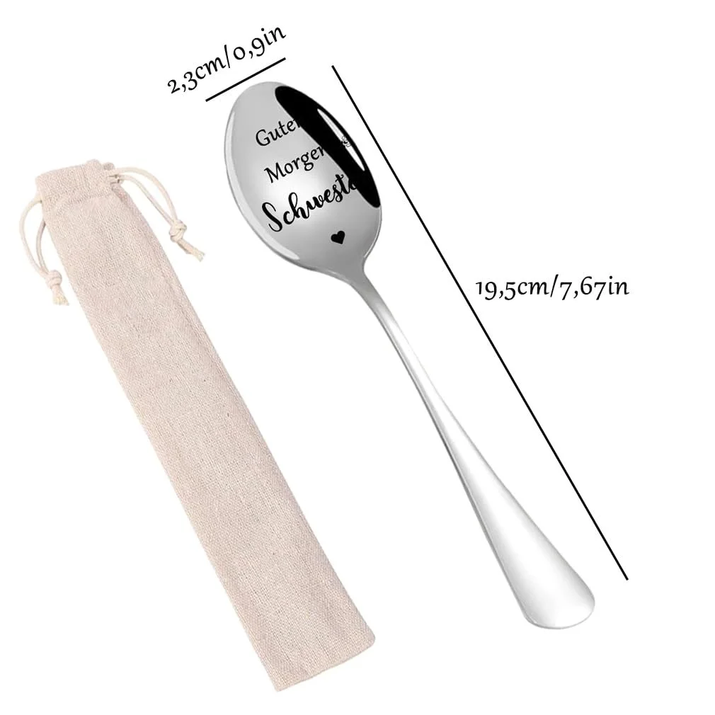 Ложка з нержавіючої сталі з гравіюванням Good Morning, Best Sister, фото №6