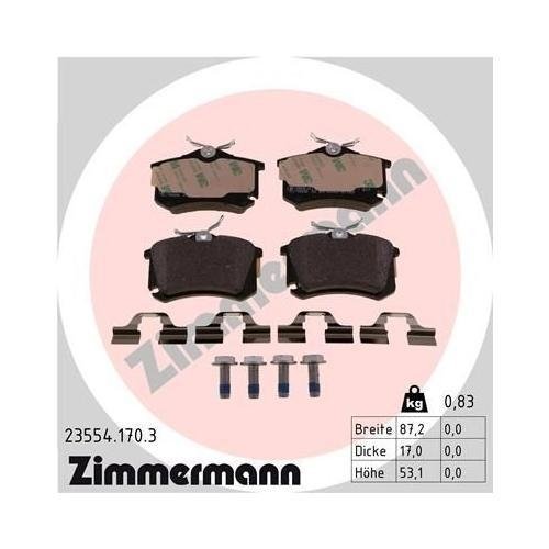 Тормозной диск ZIMMERMANN COAT Z 100.3337.20 для VAG, задняя ось, фото №4