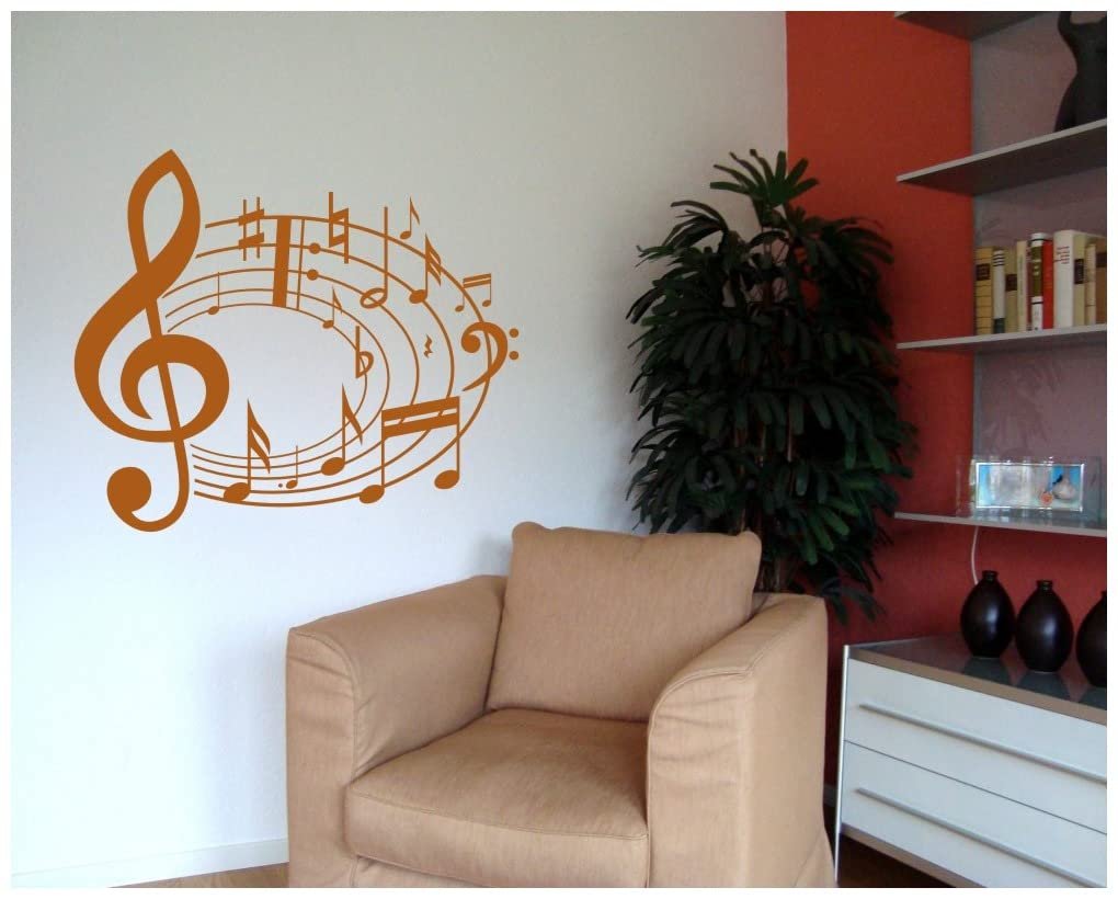 Наклейка на стену Samunshi Карусель с музыкальными нотами 50 x 45 см Черная, фото №3