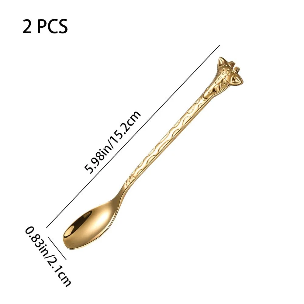 Ложка для кофе Giraffe из нержавеющей стали 304, 2 шт, с длинной ручкой для латте, эспрессо, горячего шоколада и других горячих напитков, фото №2 Ложка для кофе Giraffe из нержавеющей стали 304, 2 шт, с длинной ручкой для латте, эспрессо, горячего шоколада и других горячих напитков, фото №2