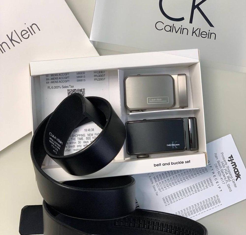 Мужской кожаный ремень с двумя пряжками автомат Calvin Klein из натуральной кожи в подарочной упаковке, фото №8 Мужской кожаный ремень с двумя пряжками автомат Calvin Klein из натуральной кожи в подарочной упаковке, фото №8