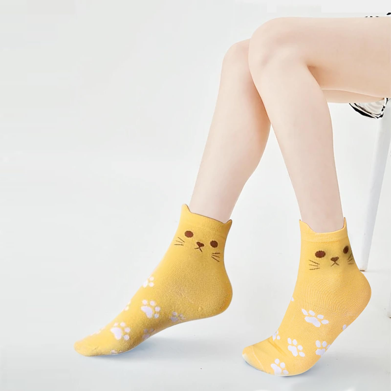 Носки с котами для женщин 38-43 Хлопок с милыми кошачьими носками Серый, фото №6