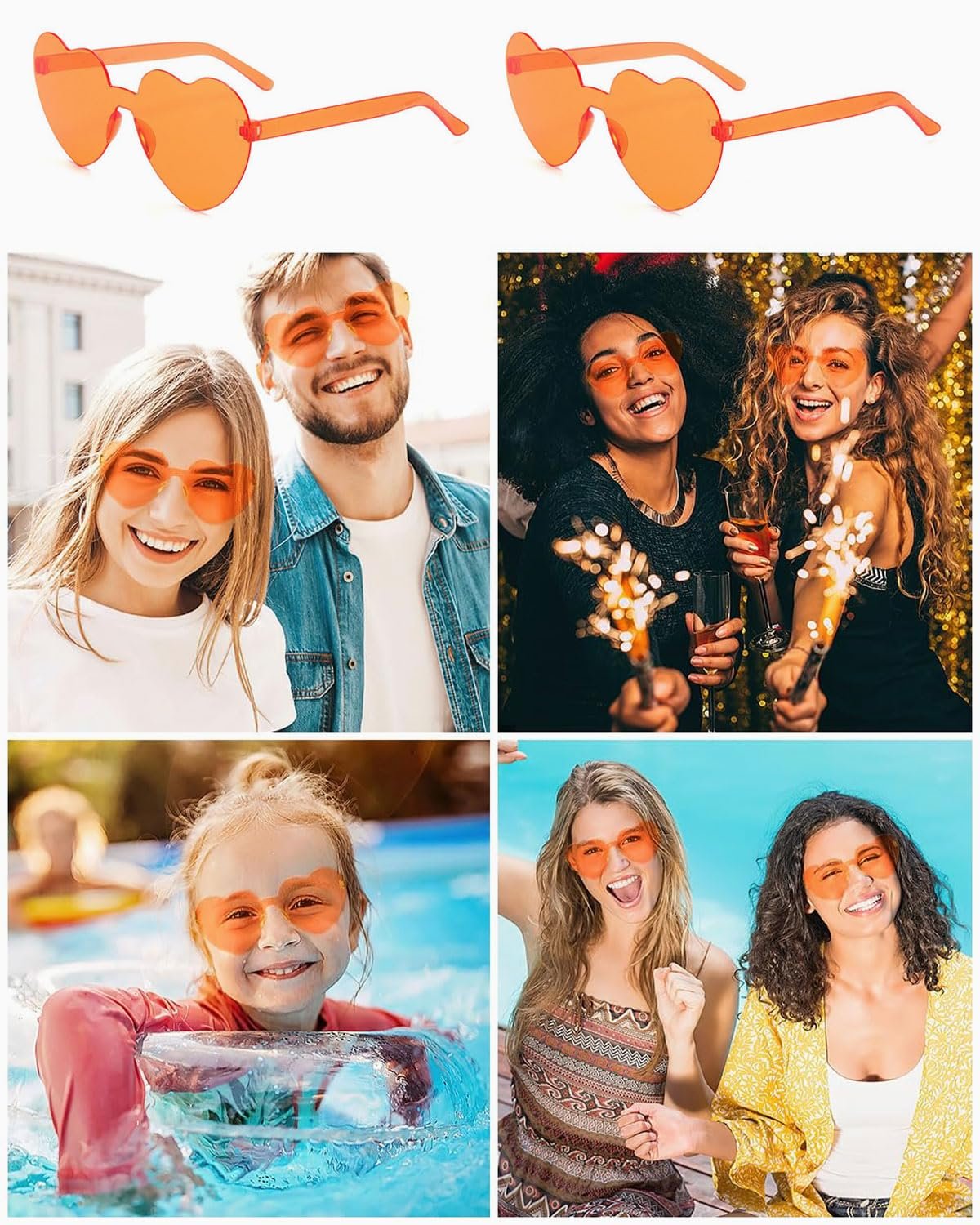 Солнцезащитные Очки Формы Сердца Оранжевый Цвет (2 шт.), фото №4