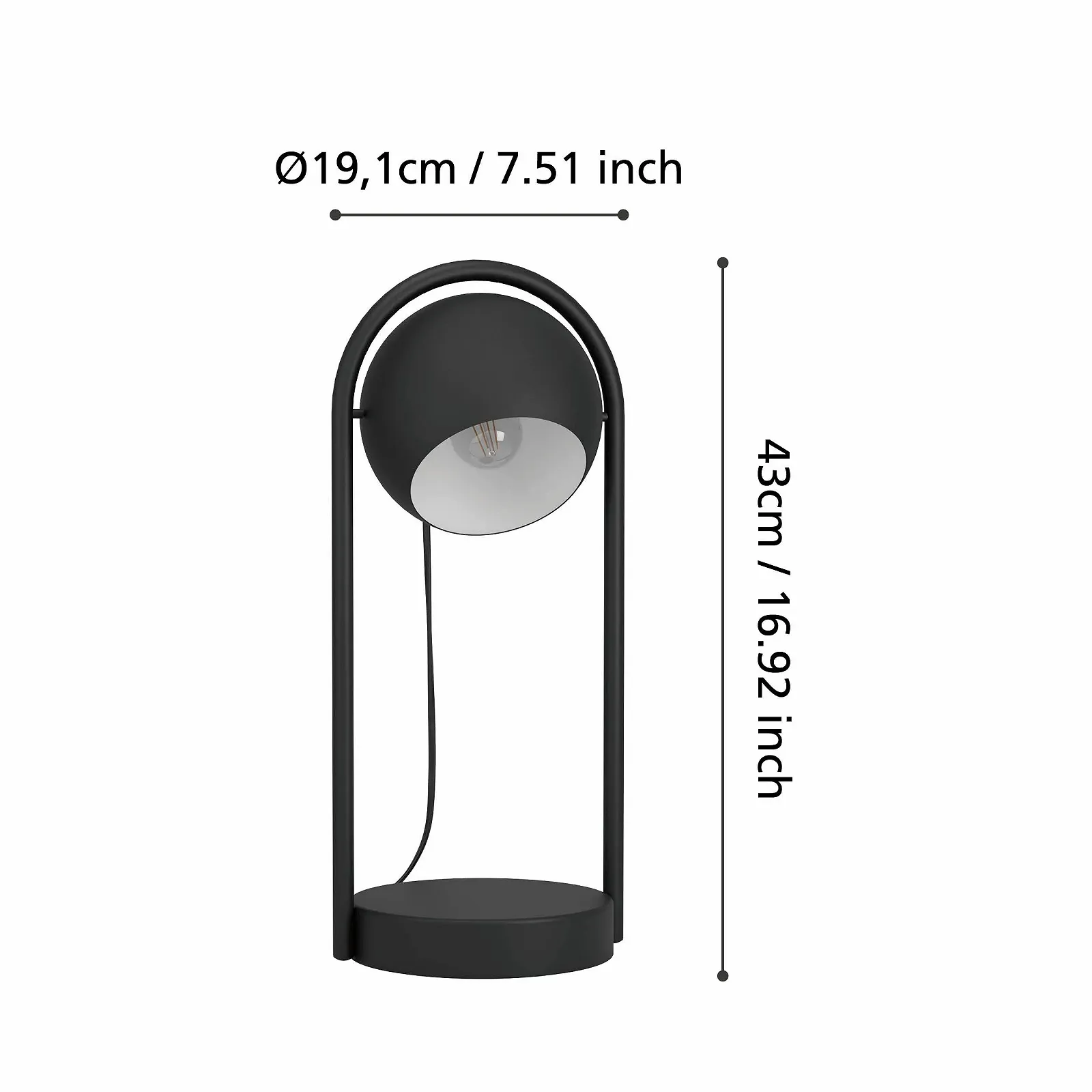 Настільна лампа EGLO Murnia E14 чорно-біла, фото №4