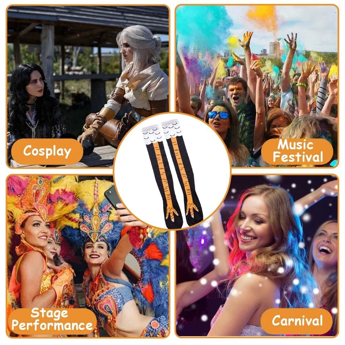 Шкарпетки-гольфи з курячими лапками, фото №6