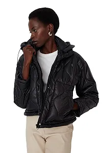 Пуховик TRENDYOL Однотонный Тканевый Зимняя synthetic.ua - Фото 1