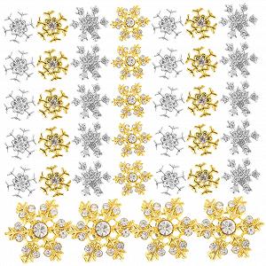 Украшения для ногтей в виде снежинок Mikinona, 40 шт., для праздничного маникюра, искусственные ногти, сплав - Фото 1