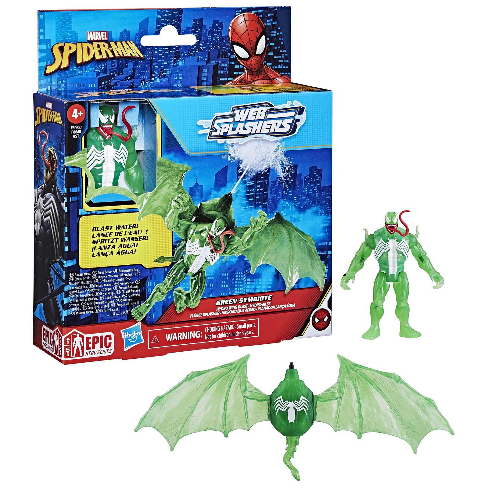 Фігурка та ігровий набір Spider-Man Epic Hero Series Web Splashers Зелений Симбіот з крилами, фото №14
