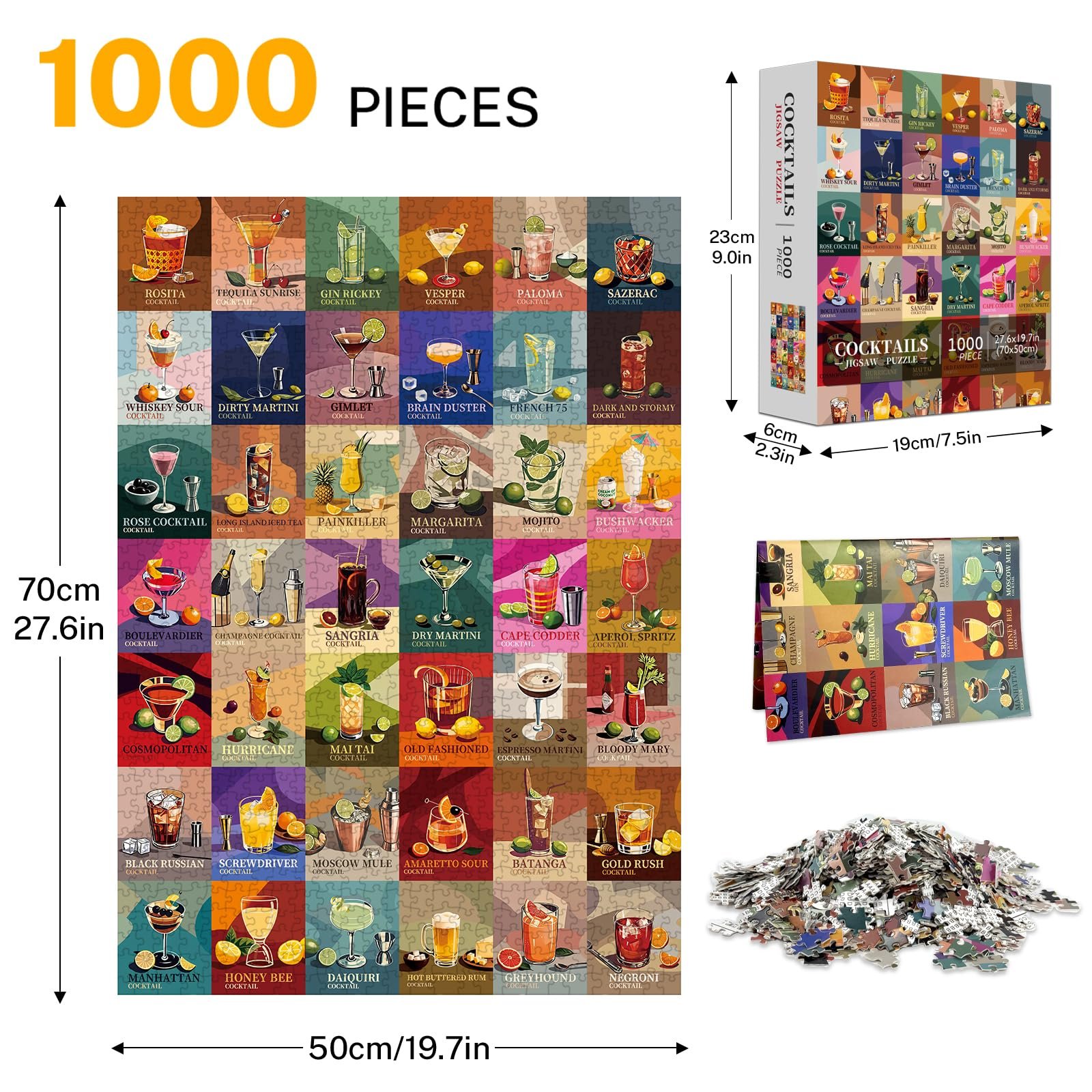 Пазл Unique Cocktails 1000 елементів 70 x 50 см, фото №2 Пазл Unique Cocktails 1000 елементів 70 x 50 см, фото №2