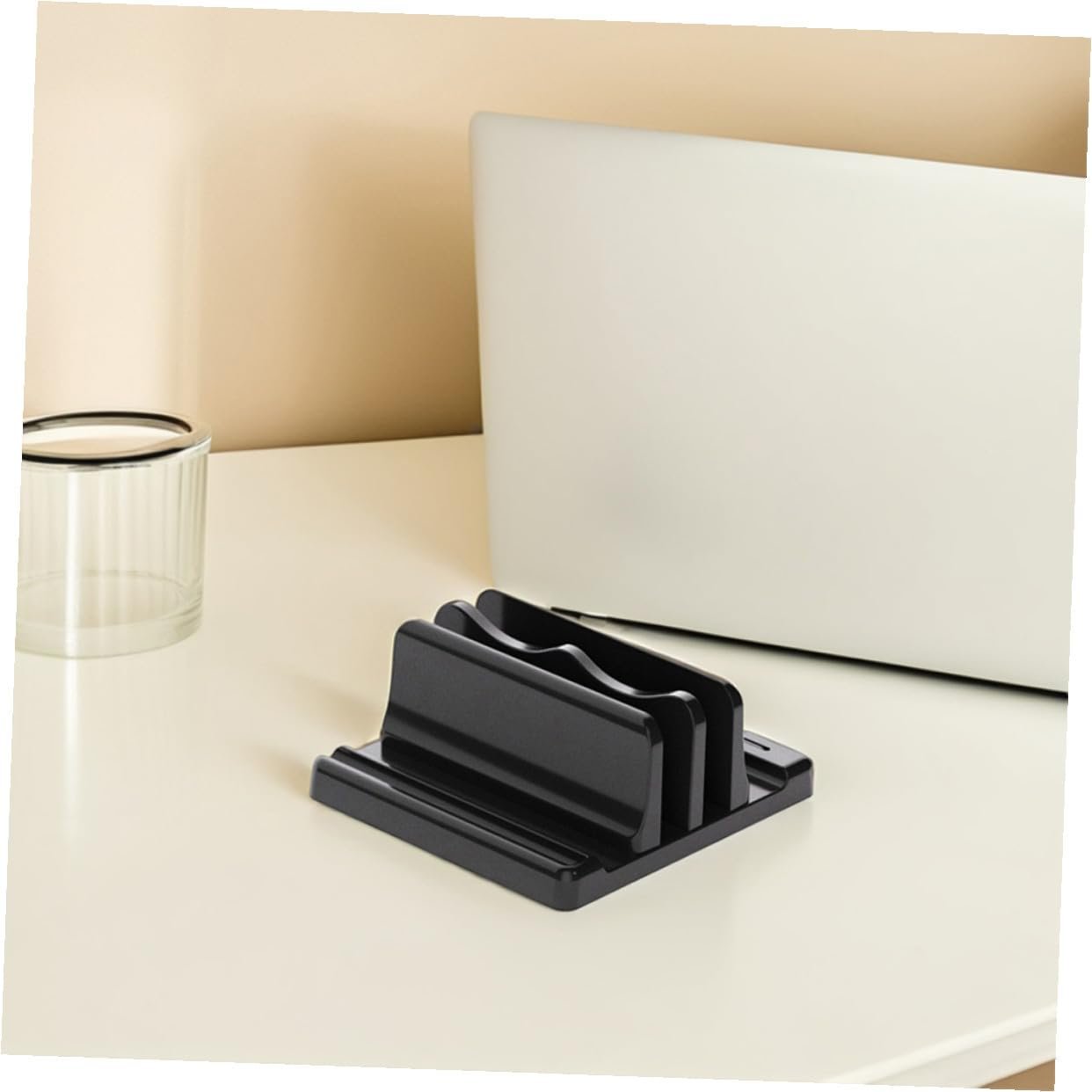Вертикальная Подставка для Ноутбука с Двойным Слотом Регулируемая Прочная Настольная Подставка Органайзер для Ноутбуков Планшетов и Кулинарных Книг Черная, фото №6