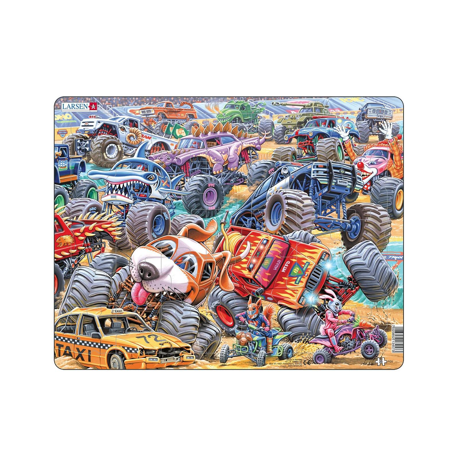 Пазл-рамка Larsen PG5 Exciting Monster Truck Race 35 деталей, фото №1 Пазл-рамка Larsen PG5 Exciting Monster Truck Race 35 деталей, фото №1